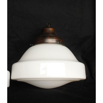 大型乳白色ガラスの照明 2個1組　A1885 