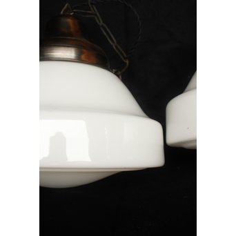 大型乳白色ガラスの照明 2個1組　A1885 