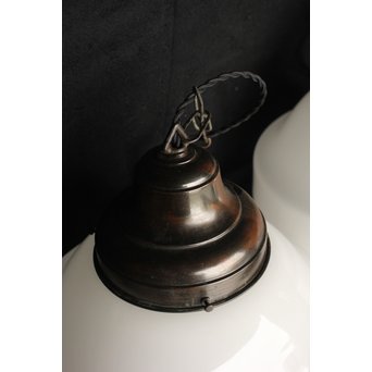 大型乳白色ガラスの照明 2個1組　A1885 