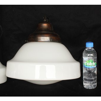 大型乳白色ガラスの照明 2個1組　A1885 