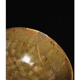 青唐津呼継茶碗　P080 