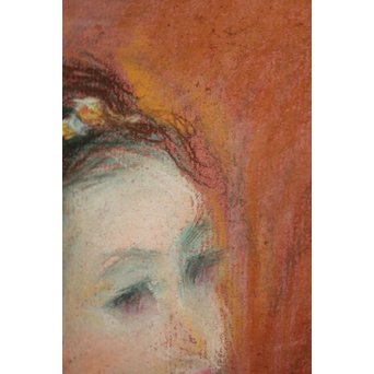 伊藤清長【女性像】パステル画　Z055 