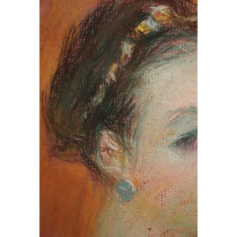 伊藤清長【女性像】パステル画　Z055 