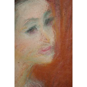 伊藤清長【女性像】パステル画　Z055 