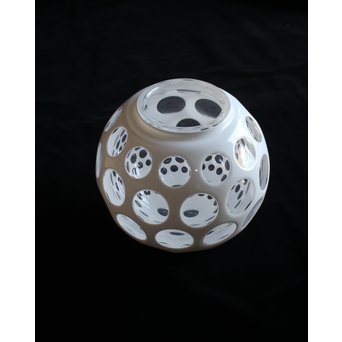 HERMÈS Vintage Cristal double Vase エルメス 白被切子花瓶 水指　Y007