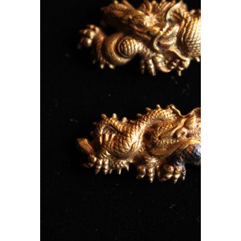 浜野派 大岡政寿銘 刀装具 鍔/目貫/縁頭/小柄　M070 