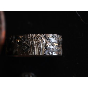 浜野派 大岡政寿銘 刀装具 鍔/目貫/縁頭/小柄　M070 