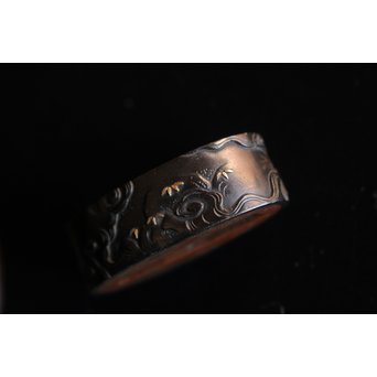 浜野派 大岡政寿銘 刀装具 鍔/目貫/縁頭/小柄　M070 