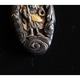 浜野派 大岡政寿銘 刀装具 鍔/目貫/縁頭/小柄　M070 