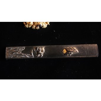 浜野派 大岡政寿銘 刀装具 鍔/目貫/縁頭/小柄　M070 