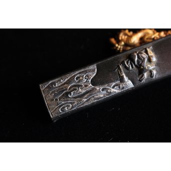 浜野派 大岡政寿銘 刀装具 鍔/目貫/縁頭/小柄　M070 