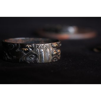 浜野派 大岡政寿銘 刀装具 鍔/目貫/縁頭/小柄　M070 