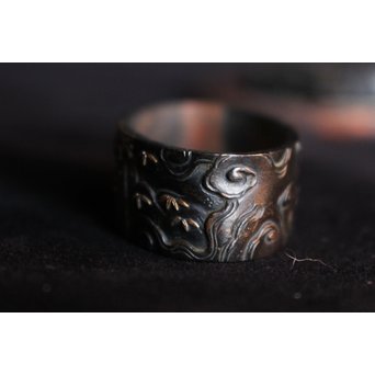 浜野派 大岡政寿銘 刀装具 鍔/目貫/縁頭/小柄　M070 