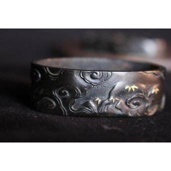 浜野派 大岡政寿銘 刀装具 鍔/目貫/縁頭/小柄　M070 