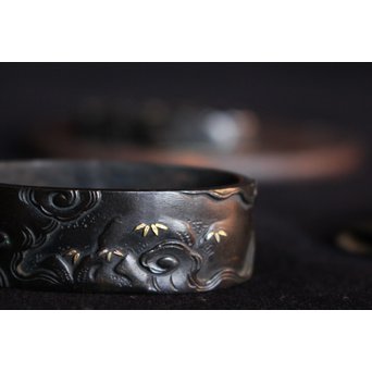 浜野派 大岡政寿銘 刀装具 鍔/目貫/縁頭/小柄　M070 