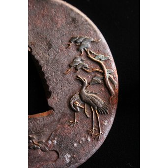 浜野派 大岡政寿銘 刀装具 鍔/目貫/縁頭/小柄　M070 