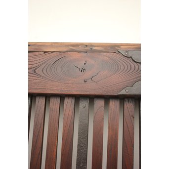 鉄金具の総欅格子蔵戸　W937 