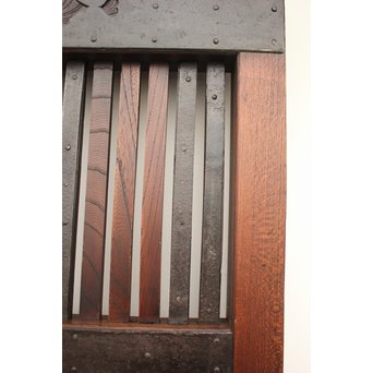 鉄金具の総欅格子蔵戸　W937 