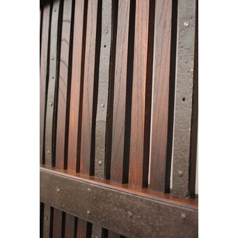 鉄金具の総欅格子蔵戸　W937 