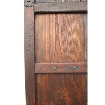 鉄金具の総欅格子蔵戸　W937 