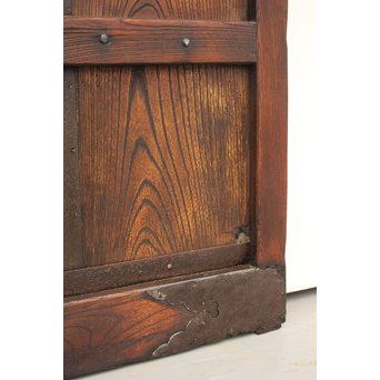 鉄金具の総欅格子蔵戸　W937 