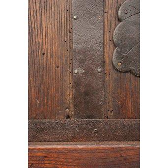 鉄金具の総欅格子蔵戸　W937 