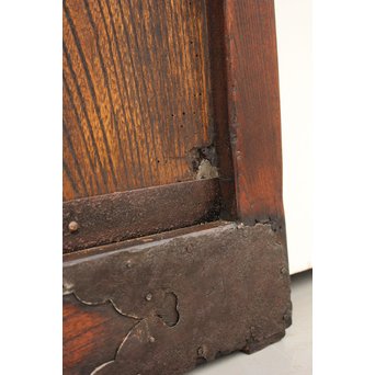 鉄金具の総欅格子蔵戸　W937 