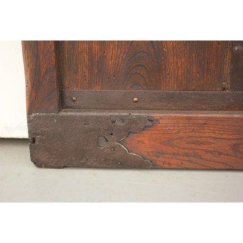 鉄金具の総欅格子蔵戸　W937 