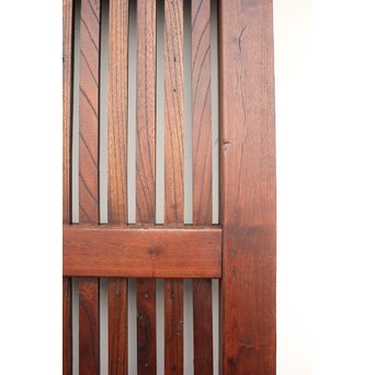 鉄金具の総欅格子蔵戸　W937 