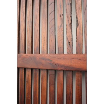 鉄金具の総欅格子蔵戸　W937 