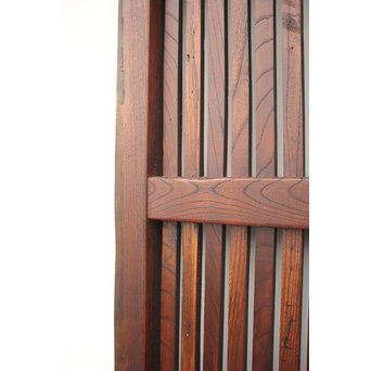 鉄金具の総欅格子蔵戸　W937 