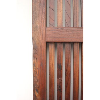 鉄金具の総欅格子蔵戸　W937 