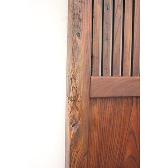 鉄金具の総欅格子蔵戸　W937 