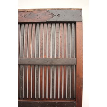 鉄金具の総欅格子蔵戸　W937 