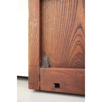 鉄金具の総欅格子蔵戸　W937 