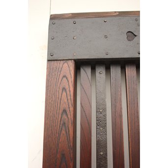 鉄金具の総欅格子蔵戸　W937 