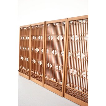 ガラス入 組子書院 4枚1組　R2355 素敵な組子デザイン