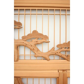 鷹松木彫 書院欄間5枚1組　R2356 