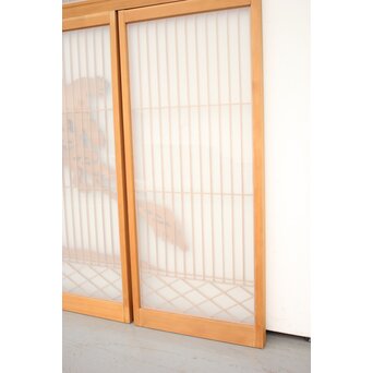 鷹松木彫 書院欄間5枚1組　R2356 