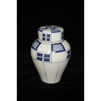 古伊万里 染付市松文茶壷　P082 