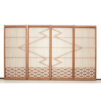 幾何学模様組子書院 4枚1組　R2361