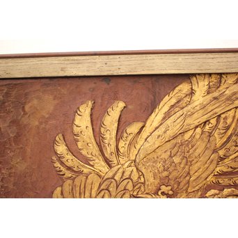 吉田芳明 鳳凰木彫欄間　X075 