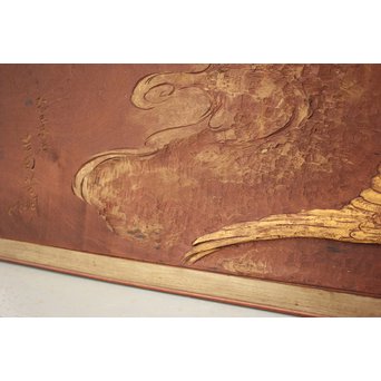 吉田芳明 鳳凰木彫欄間　X075 