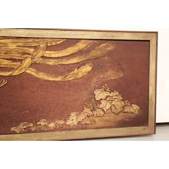 吉田芳明 鳳凰木彫欄間　X075 