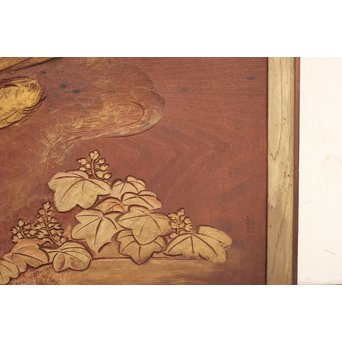 吉田芳明 鳳凰木彫欄間　X075 