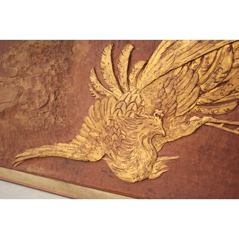 吉田芳明 鳳凰木彫欄間　X075 