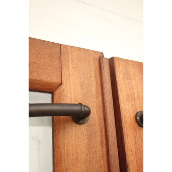 真鍮引手 欅と堅木の重厚観音開ドア 2枚1組　GD1194Y 