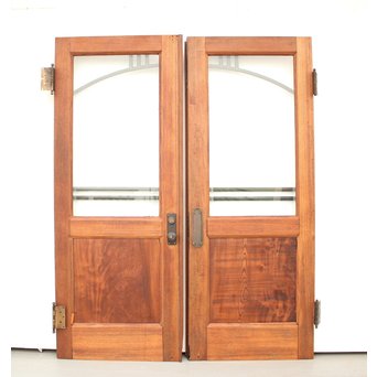 真鍮引手 欅と堅木の重厚観音開ドア 2枚1組　GD1194Y 