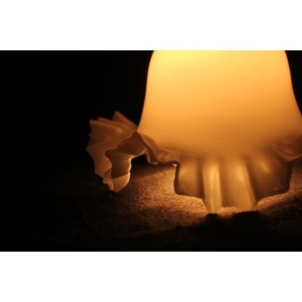 乳白色小型ひらひら電笠　A1901 