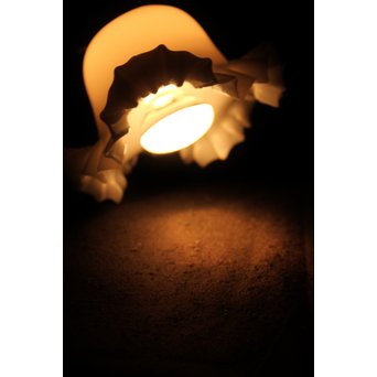 乳白色小型ひらひら電笠　A1901 